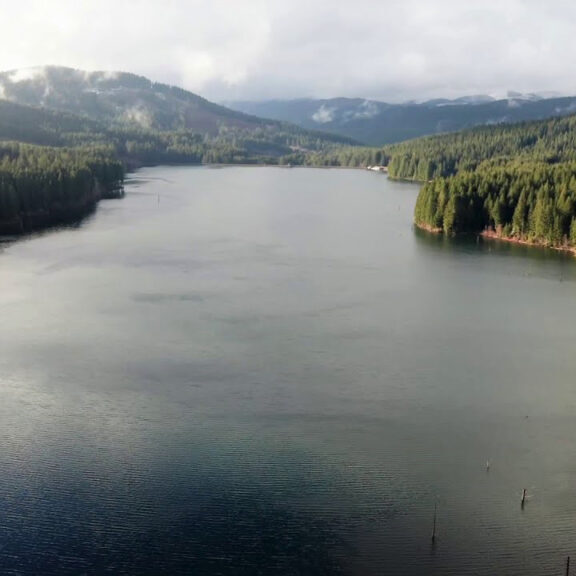 aerial view of the barney reservoir
