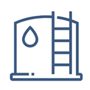 icon of a building with a water droplet in it